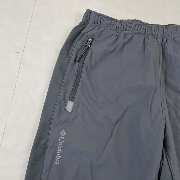 Columbia Jogger Sweatpants Adult S/31L Gray Ankle Zip Reflective Nylon Stretch - Picture 10 of 12